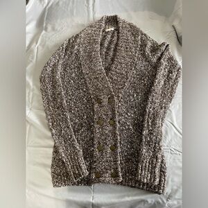 LA made Wool Blend Women’s Brown and White Button Up Cardigan Size Medium